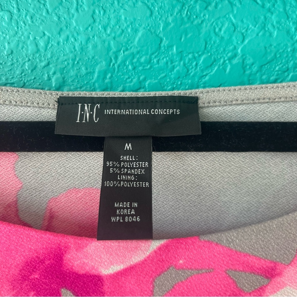NWOT Pink and Grey Off the Shoulder Top - Picture 3 of 4